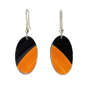 Upcycled Vinyl Record Earrings Billy Joel Extra Small Oval Dangle