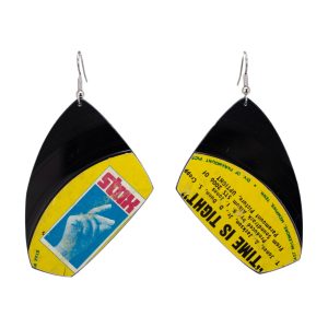 Upcycled Vinyl Record Earrings Booker T. M.G. s Large Wing Dangle