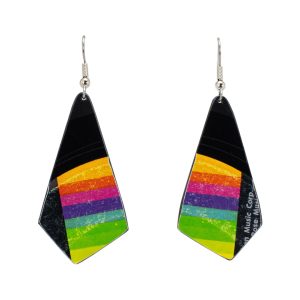 Upcycled Vinyl Record Earrings Brenda Lee Small Oblong Quad Dangle