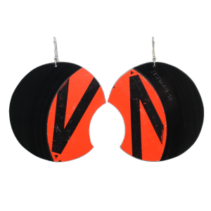 Upcycled Vinyl Record Earrings Cathy Jean XL Round Dangle