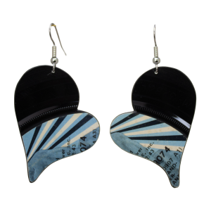 Upcycled Vinyl Record Earrings Chairmen of the Boards Medium Full Heart 1