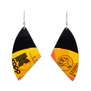 Upcycled Vinyl Record Earrings Cher Medium Fan Dangle