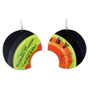 Upcycled Vinyl Record Earrings Creedence Clearwater Revival Extra Large Round Dangle