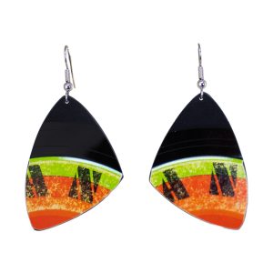 Upcycled Vinyl Record Earrings Creedence Clearwater Revival Small Wing Dangle