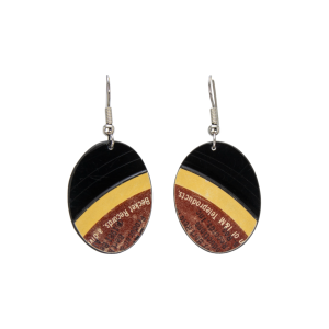 Upcycled Vinyl Record Earrings Denroy Morgan Extra Small Oval Dangle