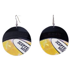 Upcycled Vinyl Record Earrings Dion Warwick Medium Round Dangle
