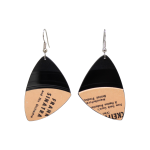 Upcycled Vinyl Record Earrings Frank Sinatra Small Wing Dangle