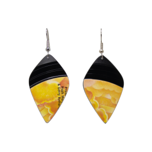 Upcycled Vinyl Record Earrings Gerry Rafferty Small Petal Dangle