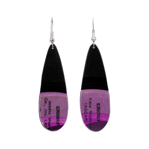 Upcycled Vinyl Record Earrings Gladys Knight The Pips Medium Long Tear back 1