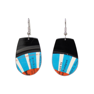 Upcycled Vinyl Record Earrings Grand Funk Railroad Small Flat Top Oval Dangle