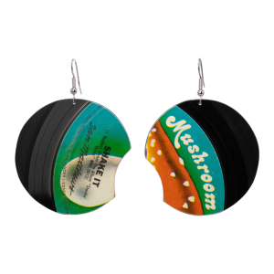 Upcycled Vinyl Record Earrings Ian Matthews Large Round Dangle 1