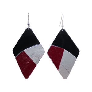 Upcycled Vinyl Record Earrings Jimmy Jan Kjeld Medium Diamond Dangle