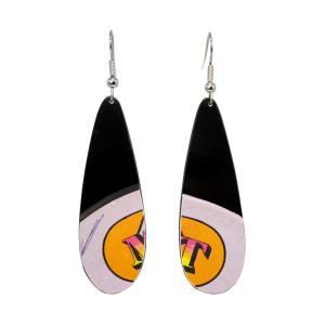 Upcycled Vinyl Record Earrings John Hamilton Doris Allen Medium Long Tear Dangle