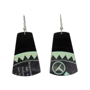 Upcycled Vinyl Record Earrings Johnny Crawford Small Tapered Rectangle