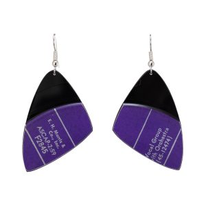 Upcycled Vinyl Record Earrings Les baxter Small Wing Dangle