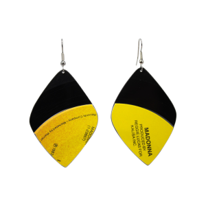 Upcycled Vinyl Record Earrings Madonna Medium Petal Dangle