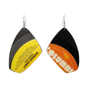 Upcycled Vinyl Record Earrings Mariah Carey Large Wing Dangle