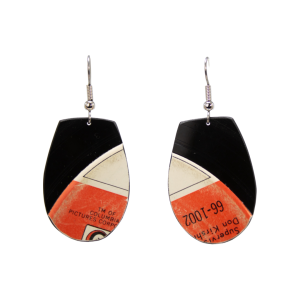 Upcycled Vinyl Record Earrings Monkees Small Flat Top Oval