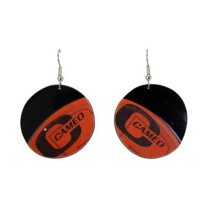 Upcycled Vinyl Record Earrings Ohio Express Small Round Dangle