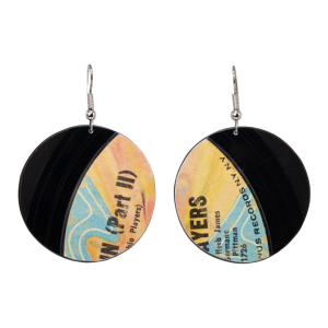 Upcycled Vinyl Record Earrings Ohio Players Small Round Dangle 1