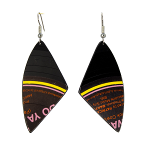Upcycled Vinyl Record Earrings Patrick Cowley Medium Fan Dangle
