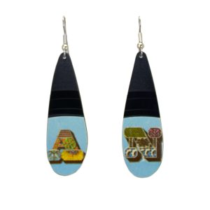 Upcycled Vinyl Record Earrings Paul Davis Small Long Tear Dangle