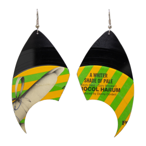 Upcycled Vinyl Record Earrings Procol Harum Extra Large Wing Dangle