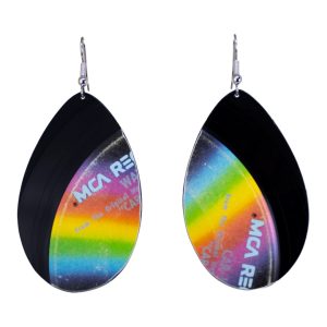 Upcycled Vinyl Record Earrings Rose Royce Large Tear Drop Dangle