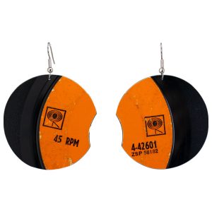 Upcycled Vinyl Record Earrings Steve Lawrence Large Round Dangle