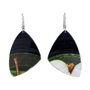 Upcycled Vinyl Record Earrings The Beatles Small Wing Dangle
