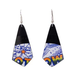 Upcycled Vinyl Record Earrings The Dazz Band Small Oblong Quad