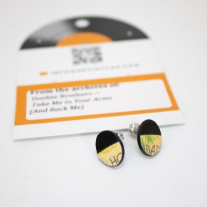 Upcycled Vinyl Record Earrings The Doobie Brothers Mini Oval Stud