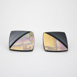 Upcycled Vinyl Record Earrings The Four Tops Small Button Square Stud