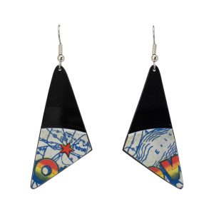 Upcycled Vinyl Record Earrings The Four Tops Small Scalene Triangle Dangle