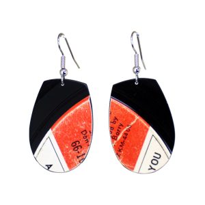Upcycled Vinyl Record Earrings The Monkees Small Flat Top Oval Dangle