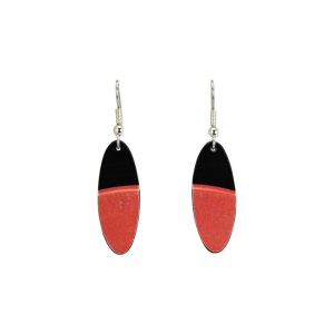 Upcycled Vinyl Record Earrings The Nutty Squirrels Mini Narrow Oval Dangle