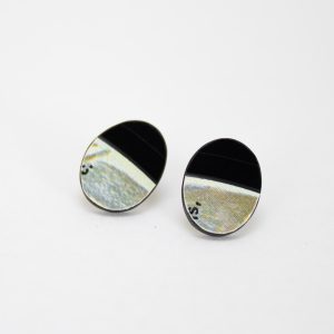 Upcycled Vinyl Record Earrings The Ritchie Family Mini Oval Stud