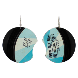 Upcycled Vinyl Record Earrings The Rolling Stones Large Round Dangle