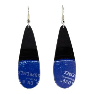 Upcycled Vinyl Record Earrings The Supremes Medium Long Tear Dangle