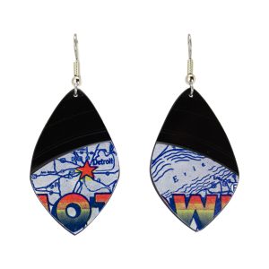 Upcycled Vinyl Record Earrings The Supremes Small Petal Dangle 1