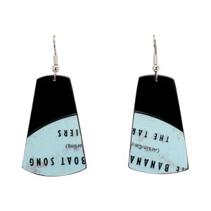 Upcycled Vinyl Record Earrings The Tarriers The Banana Boat Song Small Tapered Rectangle Dangle
