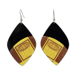 Upcycled Vinyl Record Earrings Thelma Houston Medium Petal Dangle