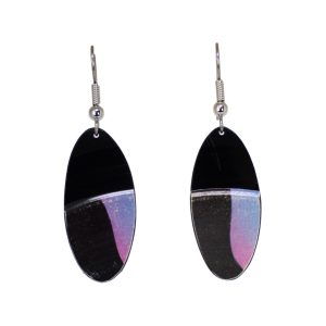 Upcycled Vinyl Record Earrings Whitney Houston Extra Small Oval Dangle