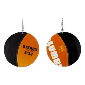 Upcycled Vinyl Record Earrings Willie Nelson Medium Round Dangle