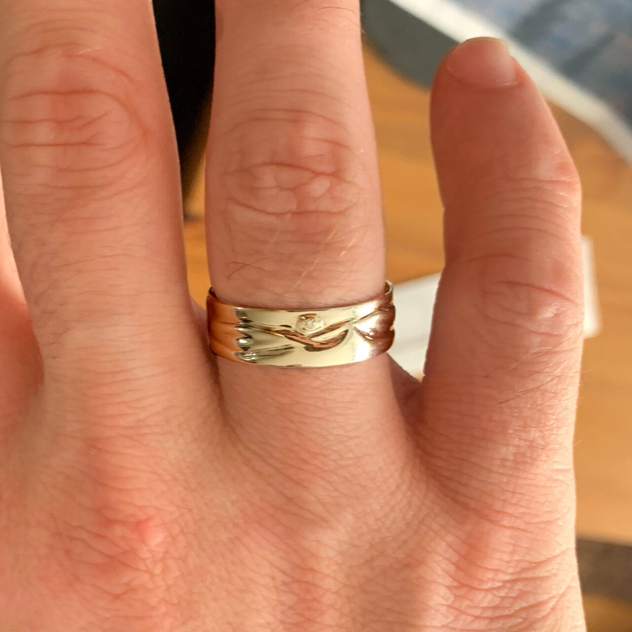 Fine Jewelry Siver Platinum Mountain Range Wedding Set