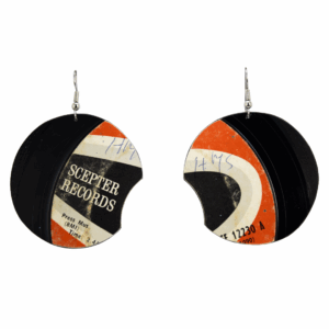 Upcycled Vinyl Record Earrings BJ Thomas Large Round Dangle 1