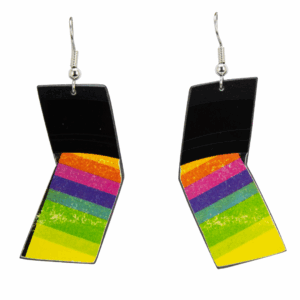 Upcycled Vinyl Record Earrings Burl Ives Medium Angle Dangle 1