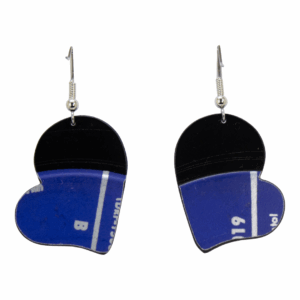 Upcycled Vinyl Record Earrings Montovani Small Full Heart Dangle back