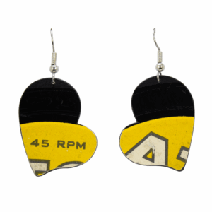 Upcycled Vinyl Record Earrings Nini Tempo April Stevens Small Full Heart Dangle