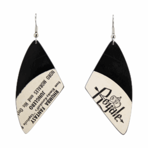 Upcycled Vinyl Record Earrings Noro Moralles Medium Fan Dangle back